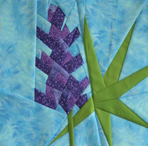 paper pieced lupine quilt block