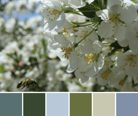 lights whites blue green palette