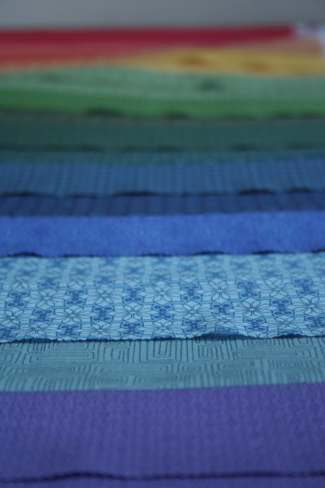 Depth of field rainbow jellyroll quilt Depth of field rainbow jellyroll quilt