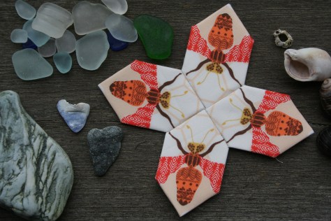 english paper piecing at the ocean