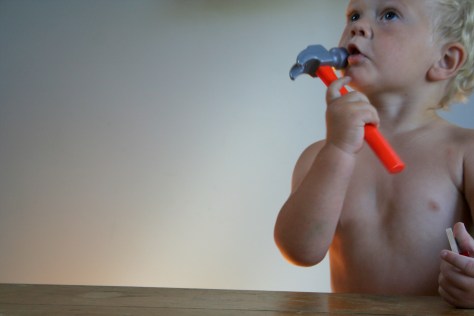 My helpful little builder.