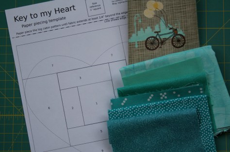 key to my heart bicycle fabric pull