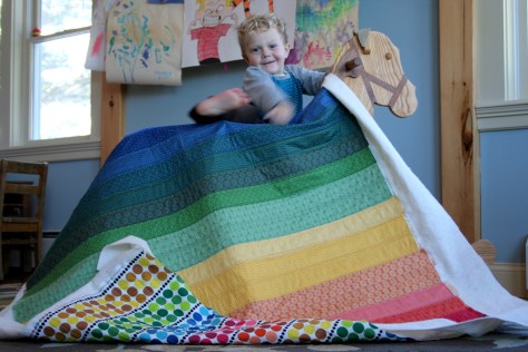 rainbow jellyroll quilt