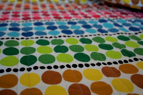 I like how the quilt lines look on the back WAY more than I thought I would. I was all worried they would look off kilter, but it looks fine to me.