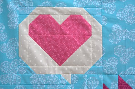 speech bubble heart pieced block