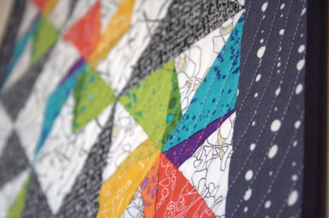 twirling star mini quilt finish