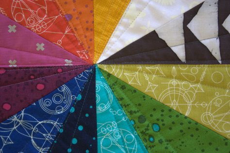 alison glass prismatic medallion roygbiv mini quilt finish