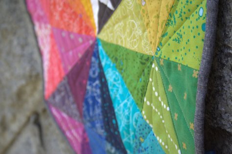 alison glass prismatic medallion roygbiv mini quilt finish
