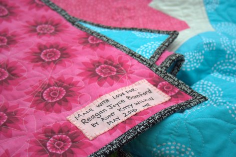 quilt label hand stitched