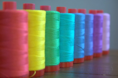 rainbow of aurifil 12wt thread