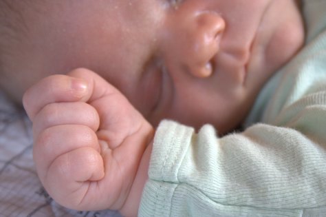 finn at 3 weeks old asleep