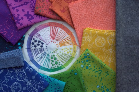 dropcloth color wheel embroidery sampler finish aurifil 12wt