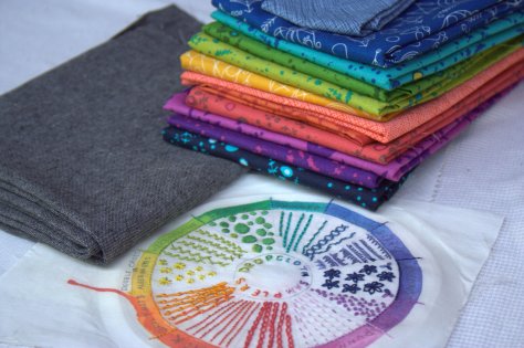 dropcloth color wheel embroidery sampler finish aurifil 12wt