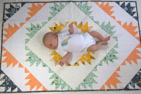 baby on quilt
