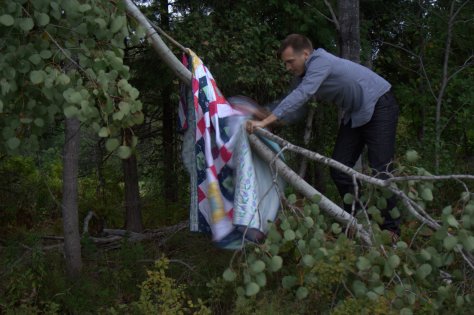 behind the quilt