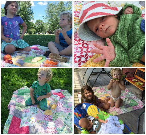 Picnic quilt in use