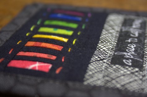 mini mini quilt rainbow