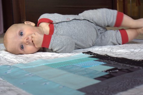 finn milestone quilt 4 months