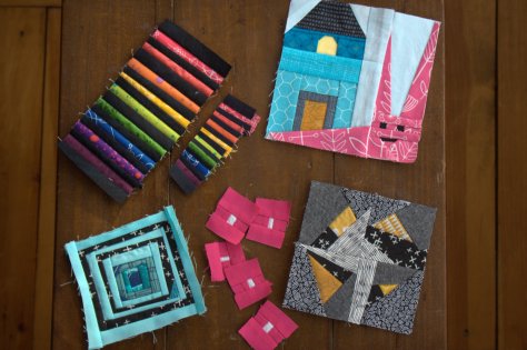 mini mini quilts in progress