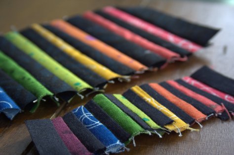 mini rainbow strips quilting