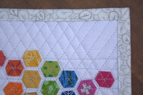 teeny tiny modern hexies mini mini quilt