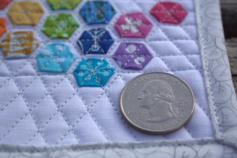 mini mini modern hexies quarter for scale