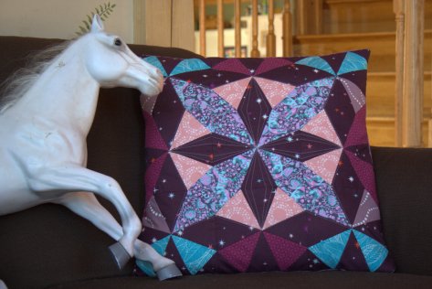 pony and kaleidoscope pillow