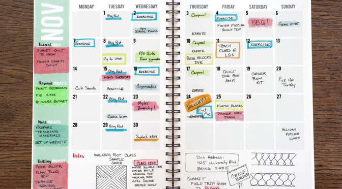 Heart + Community = The Quilter’s Planner 2016