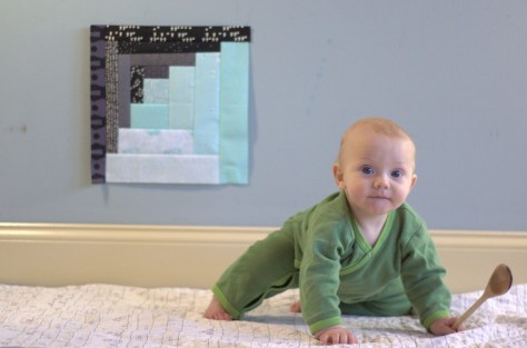 finn 7 month milestone quilt block