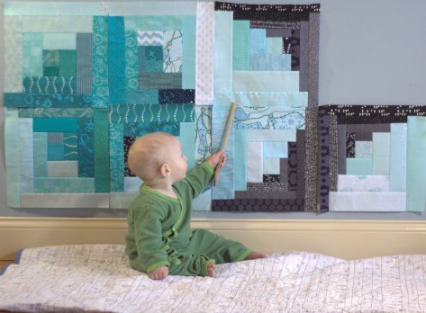 finn 7 month milestone quilt block