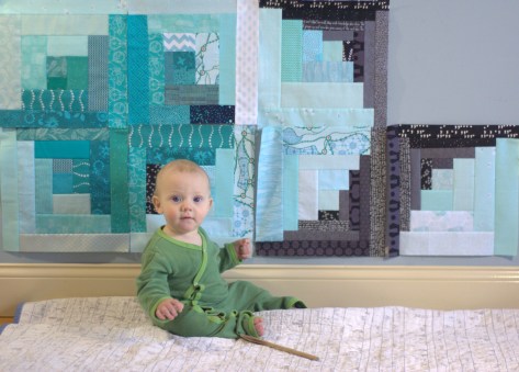 finn 7 month milestone quilt block