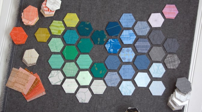 Carolyn Friedlander Modern Hexies Progress