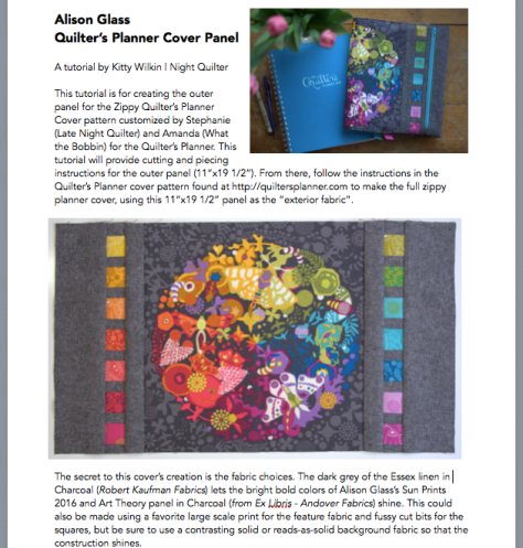 quilters planner cover tutorial