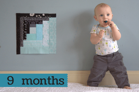 finn 9 month milestone quilt photo shoot