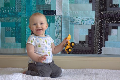 finn 9 month milestone quilt photo shoot