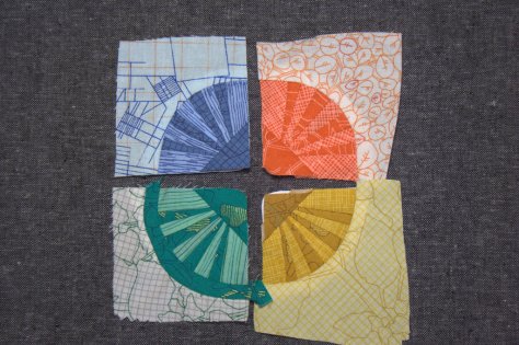 carolyn friedlander cyclic mini mini quilt progress 