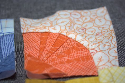 carolyn friedlander cyclic mini mini quilt progress traditional curved piecing