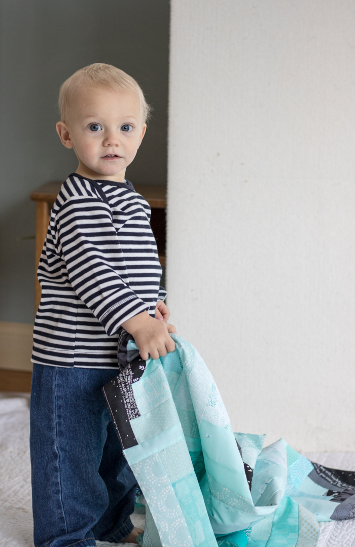 finn's milestone quilt flimsy