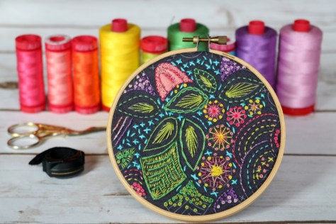 AG stitched embroidery aurifil 12wt