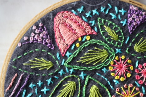 AG stitched embroidery hoop aurifil 12wt