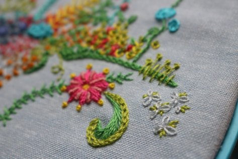 1 year of stitches freestyle embroidery progress february 12wt aurifil