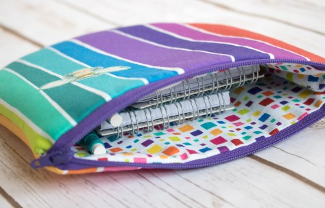 buzz bumble rainbow zip pouch