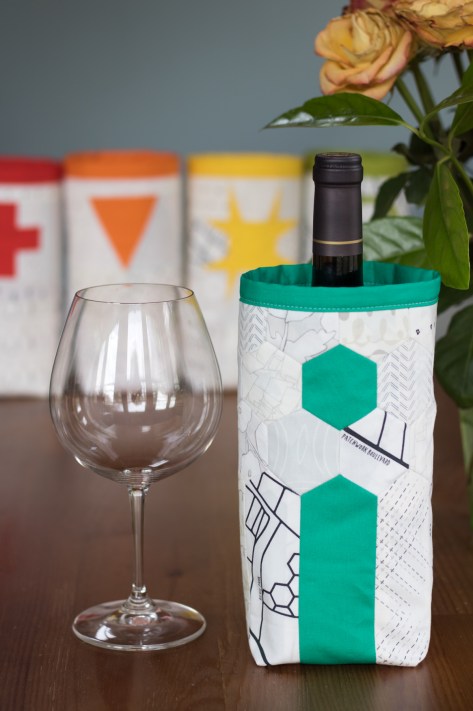 Fabric skinny bin AGF lower the volume capsule wine cozy