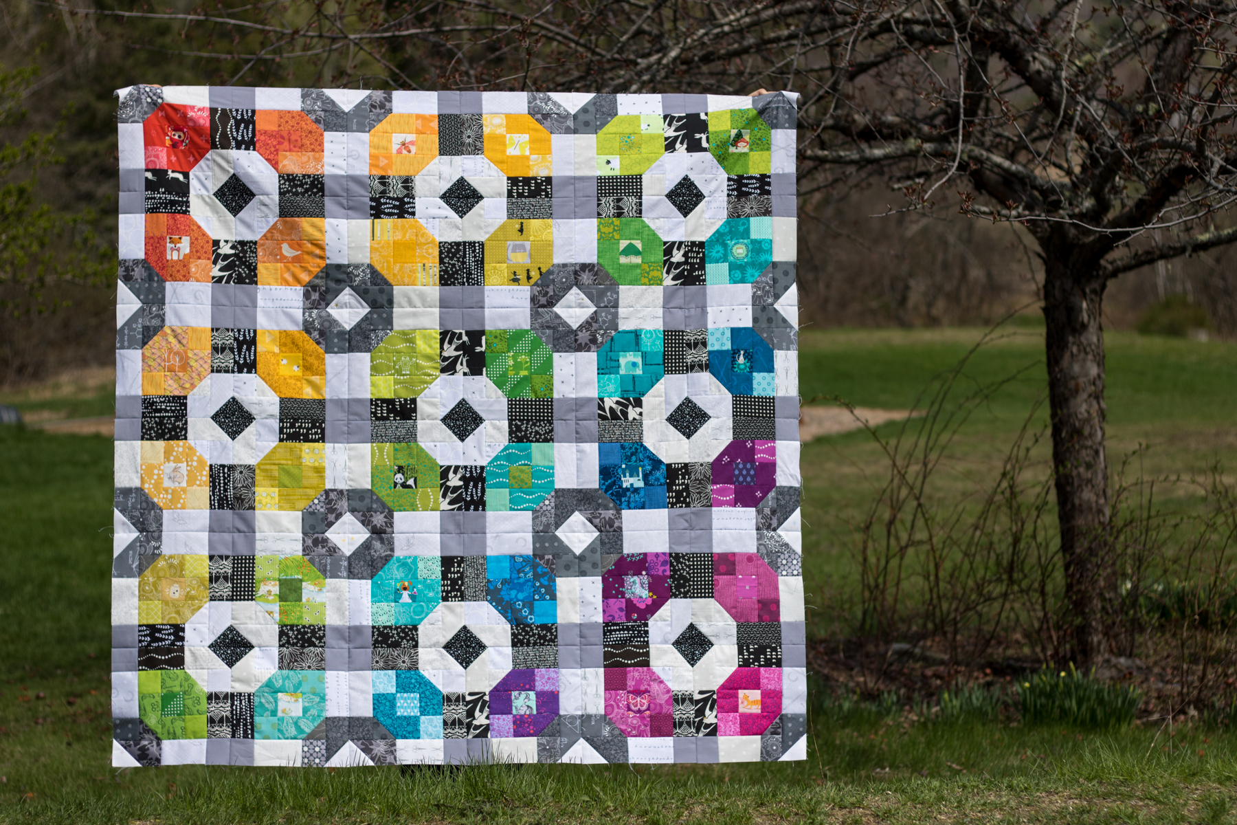 rainbow eye spy picnic plaid quilt flimsy finish