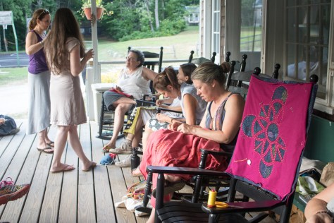 stitching on the porch