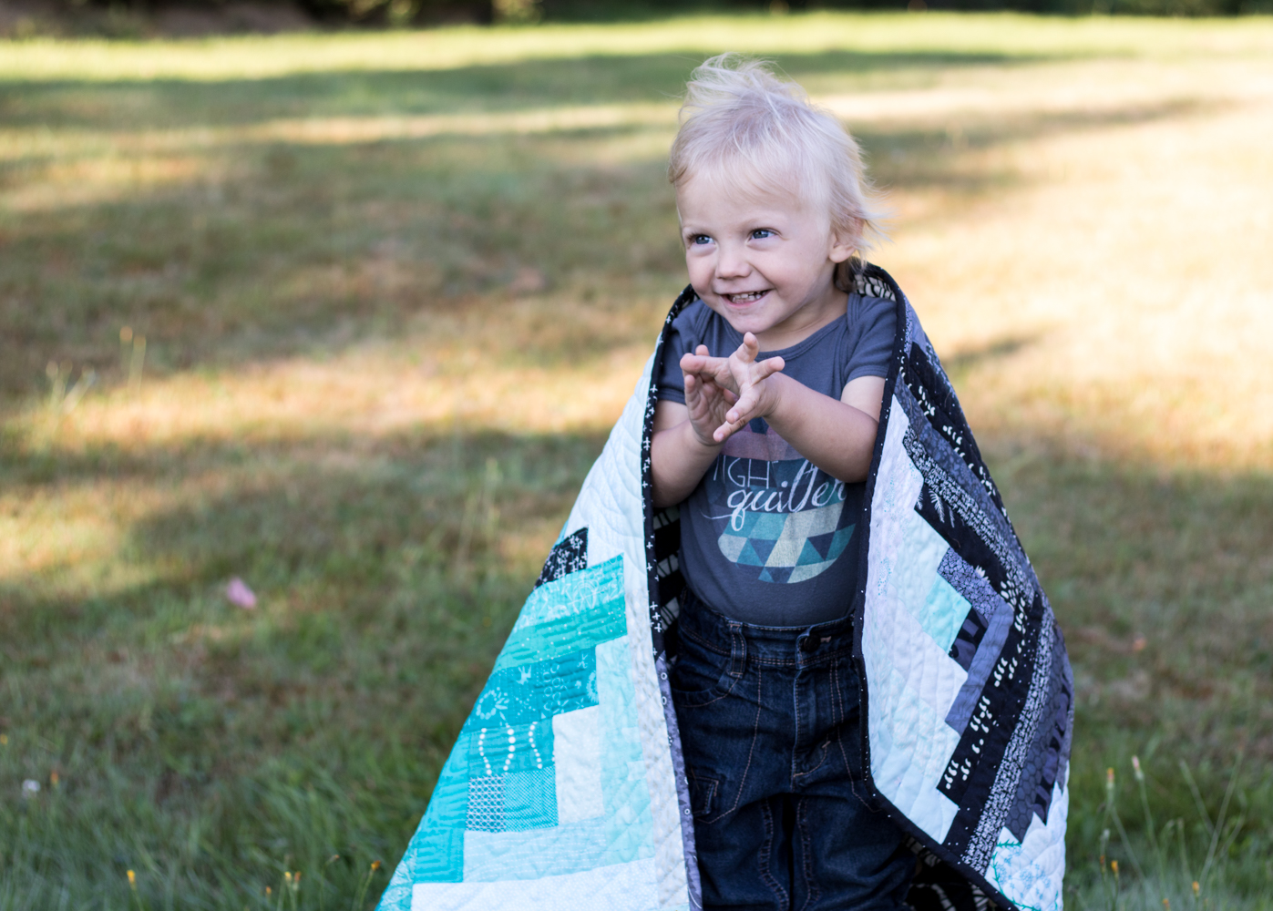Finn's Milestone quilt finish