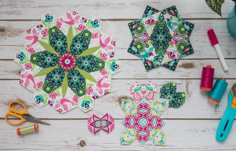 flit and bloom fabric fussy cutting epp