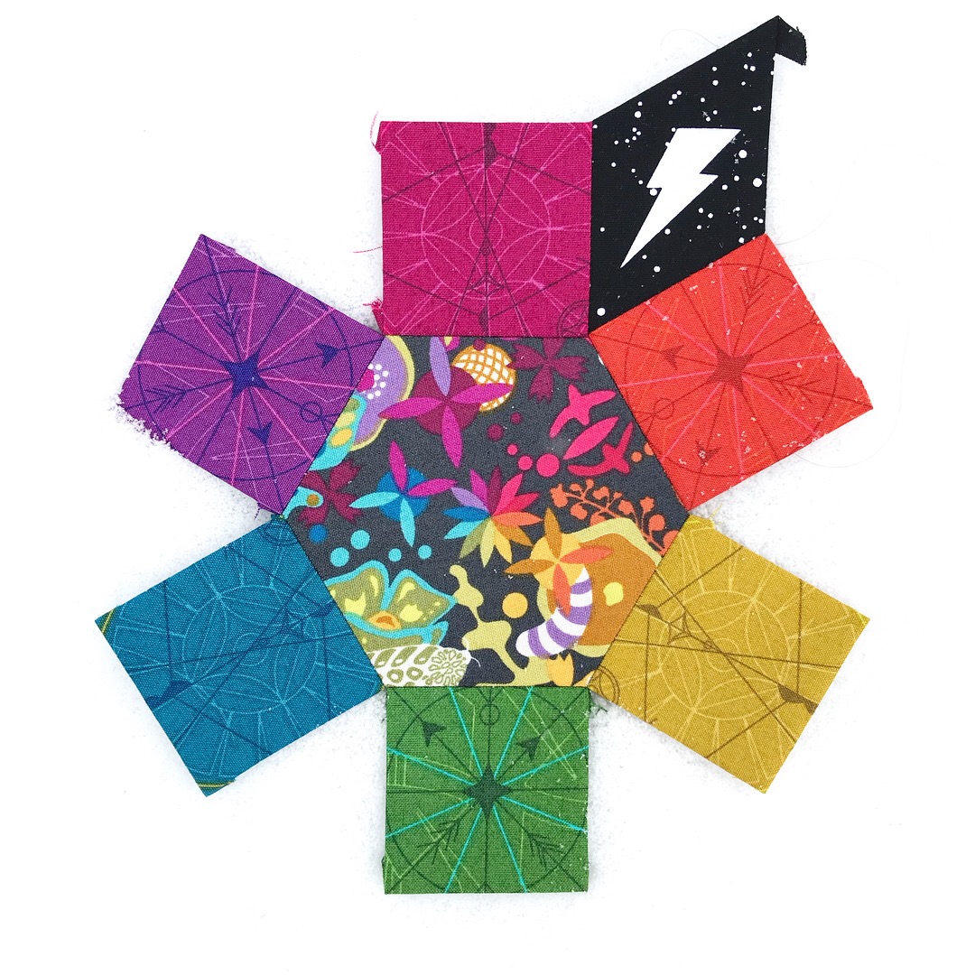 mandolin quilt beginnings alison glass rainbow epp