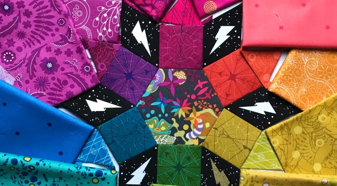 Mandolin Quilt Block Progress, My Newest Rainbow EPP