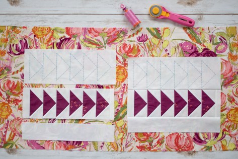 flying geese panel of table runner